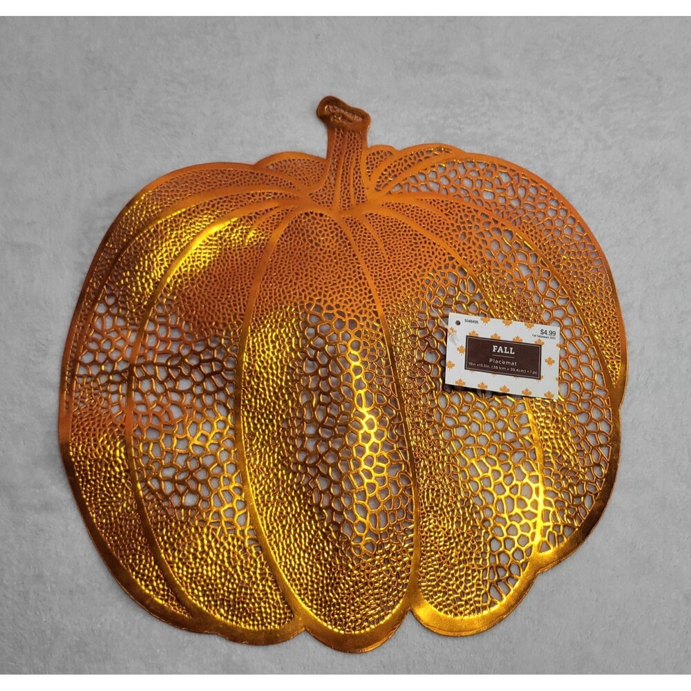 Hobby Lobby Orange Pumpkin Vinyl Placemat Autumn Halloween Fall Tableware 2017